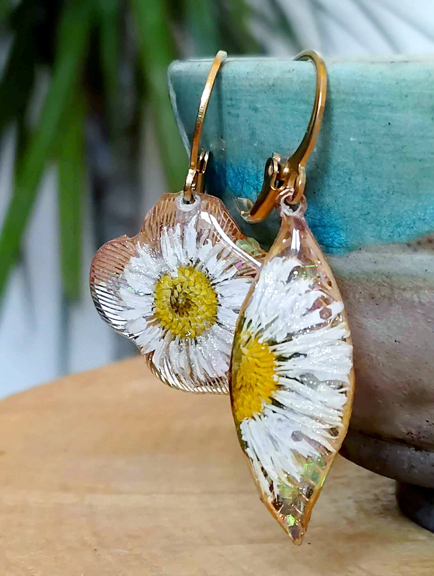 Boucles d'oreille Asymétrique Pâquerette