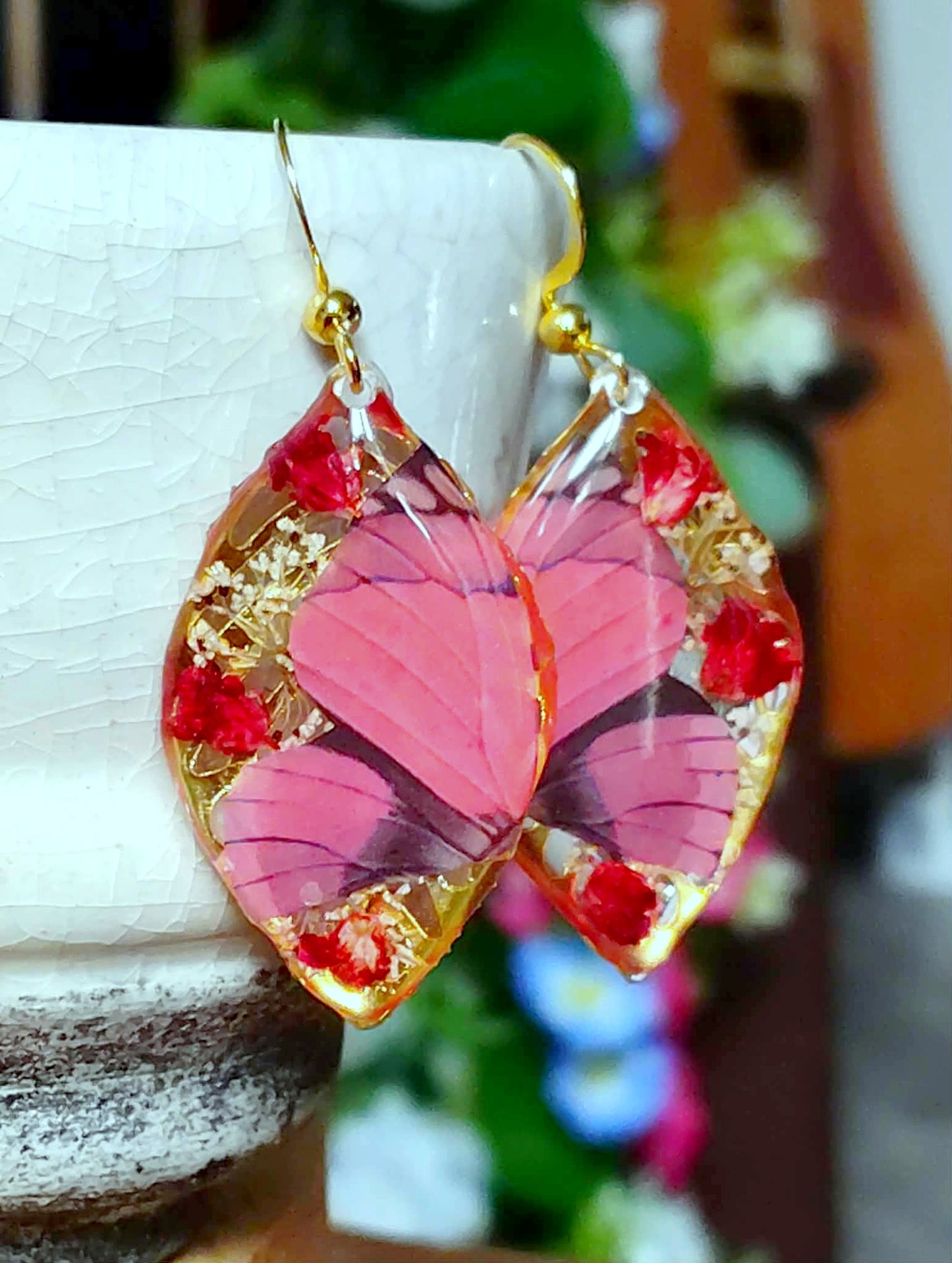 Boucles d'oreille Fleur de carotte Gypsophiles