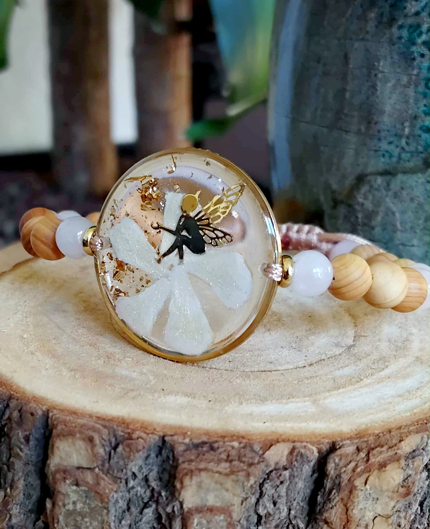 Bracelet Fleur de Jasmin Quartz rose