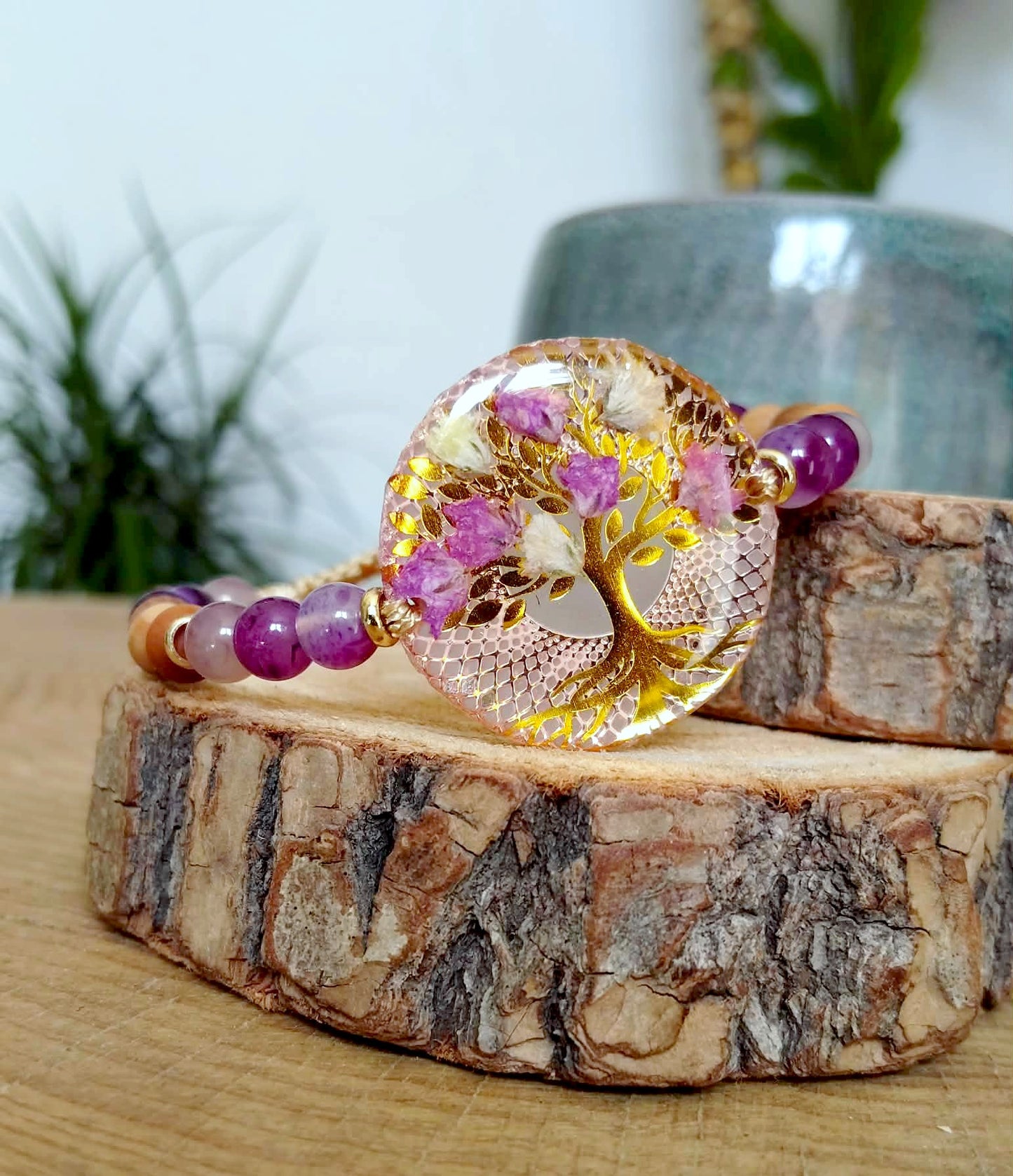 Bracelet Gypsophile Fleur de carotte Agate