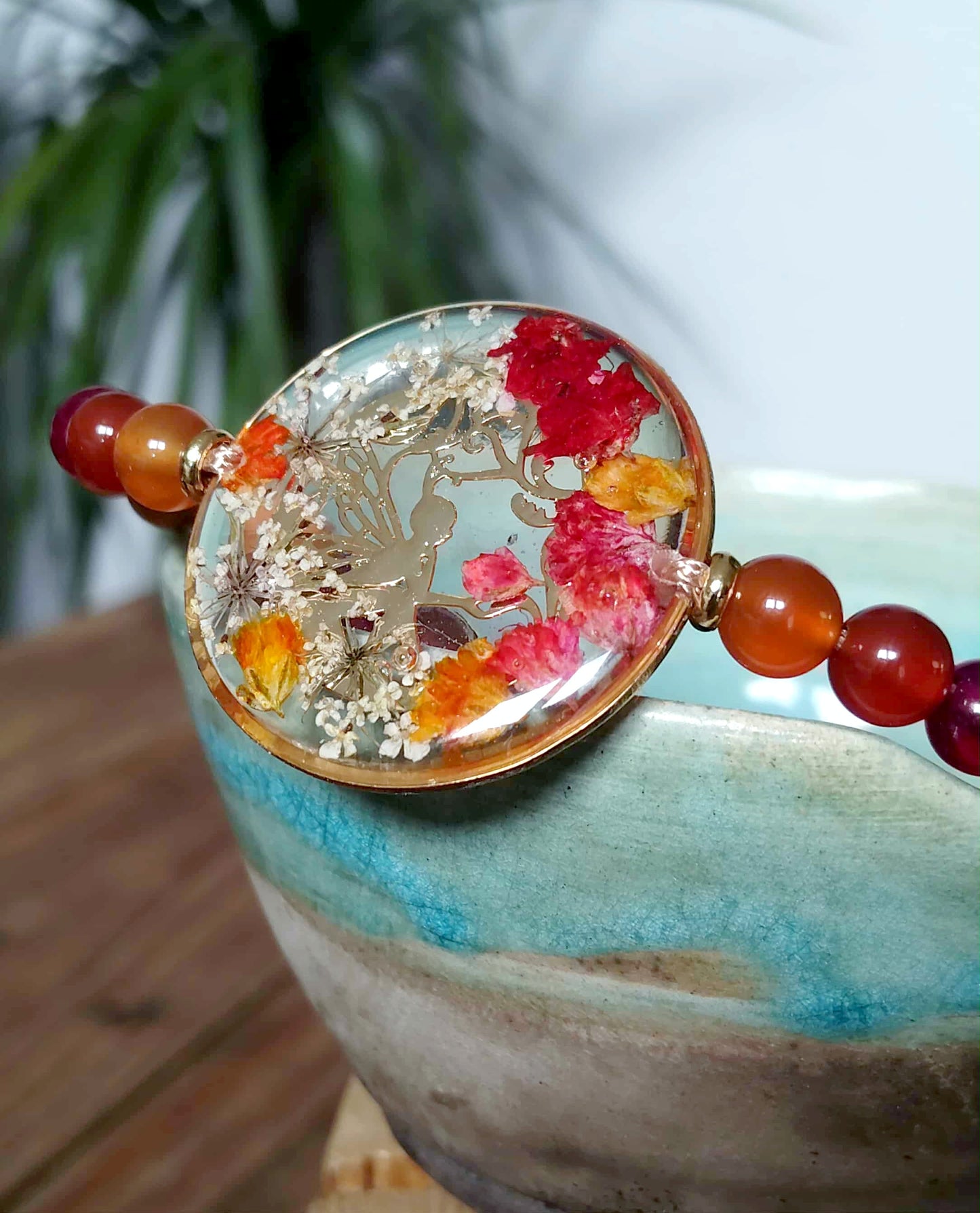 Bracelet Gypsophile Fleur de carotte Agate