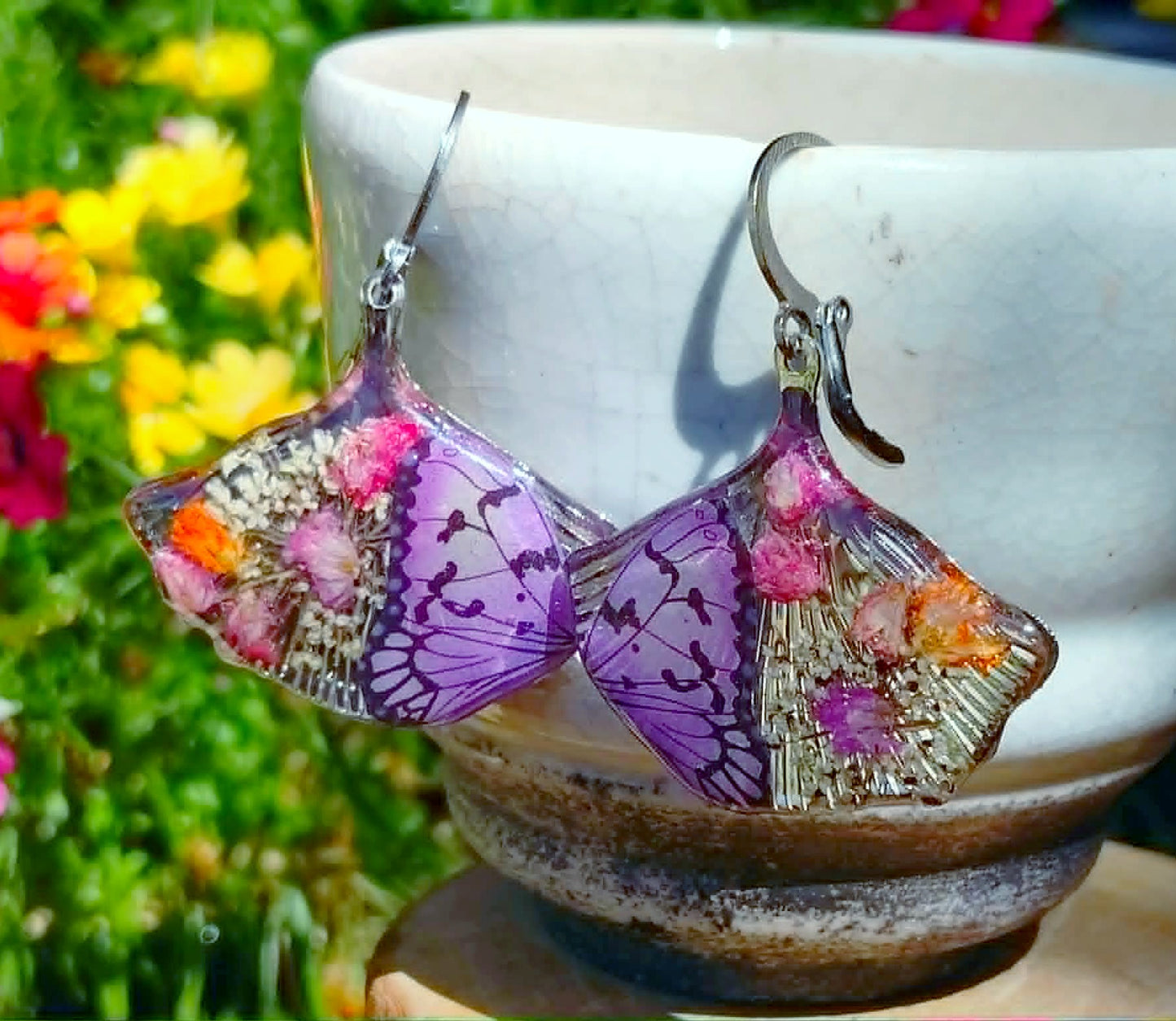 Boucles d'oreille Fleur de carotte Gypsophiles