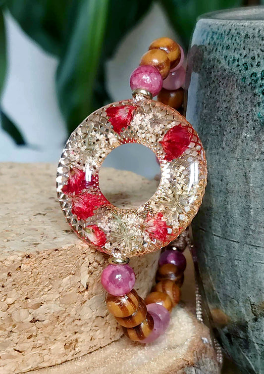 Bracelet Gypsophiles Fleur de carotte Jade