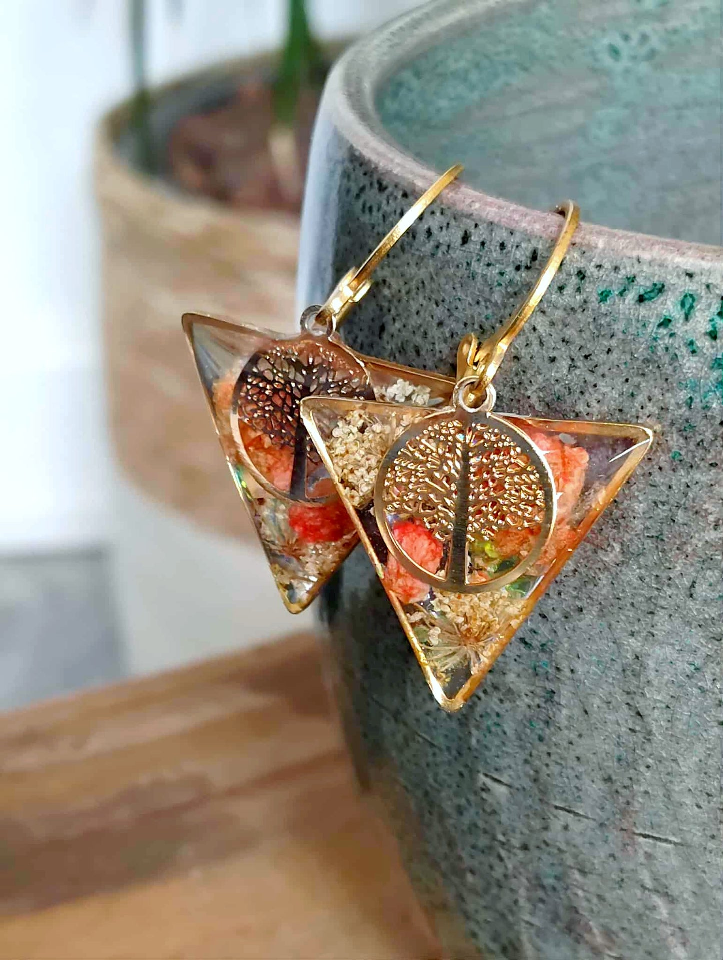 Boucles d'oreille Fleur de carotte Gypsophiles