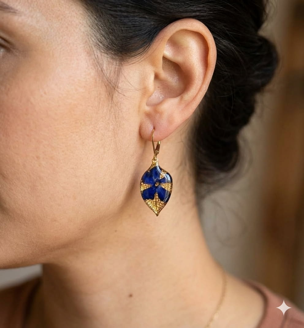 Boucles d'oreille Pervenche