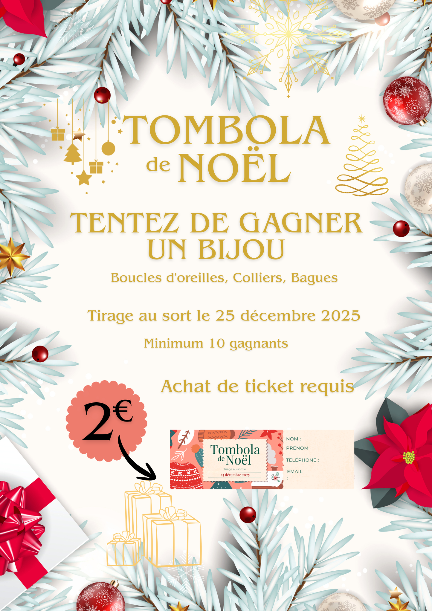 Ticket de tombola de Noël